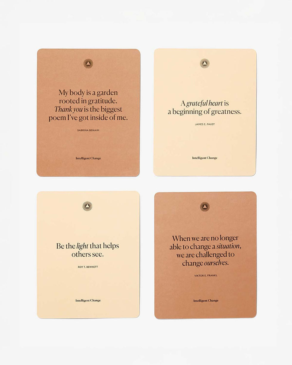 Thumbnail: brown box, affirmation cards with wooden stand by intelligent change