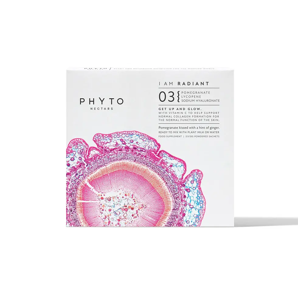 white box showing pink graphic on front cover of I Am Radiant