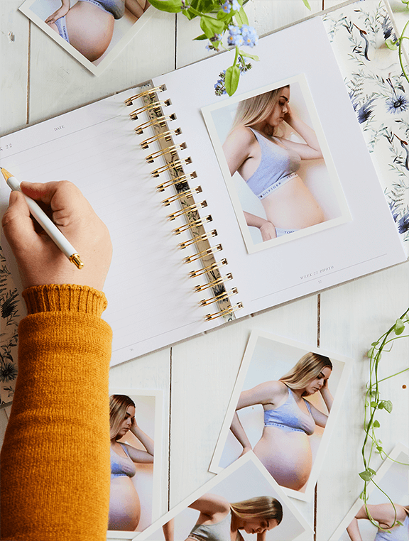 Thumbnail: GREY BUMP PREGNANCY JOURNAL AND KEEPSAKE BOX