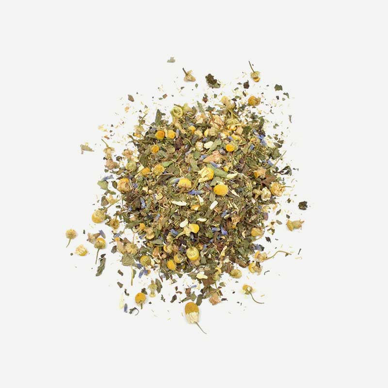 Thumbnail: raw ingredients of calming leaf tea