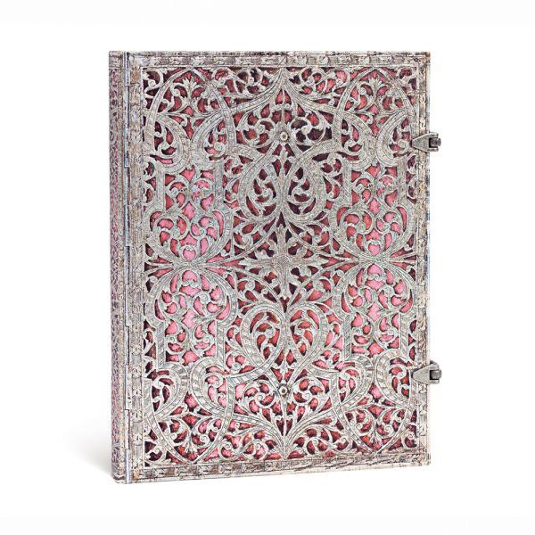 Thumbnail: FRONT HARDCOVER OF SILVER FILIGREE WITH SILVER DETAIL AND BLUSH PINK