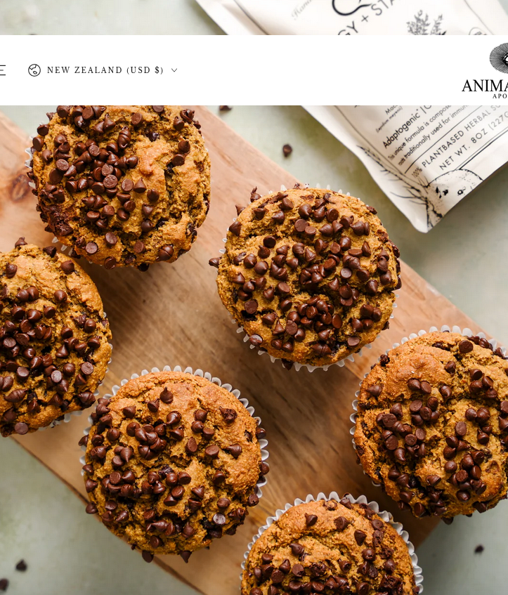 Thumbnail: bag of qi energy and stamina powder from anima mundi. white bag and black text