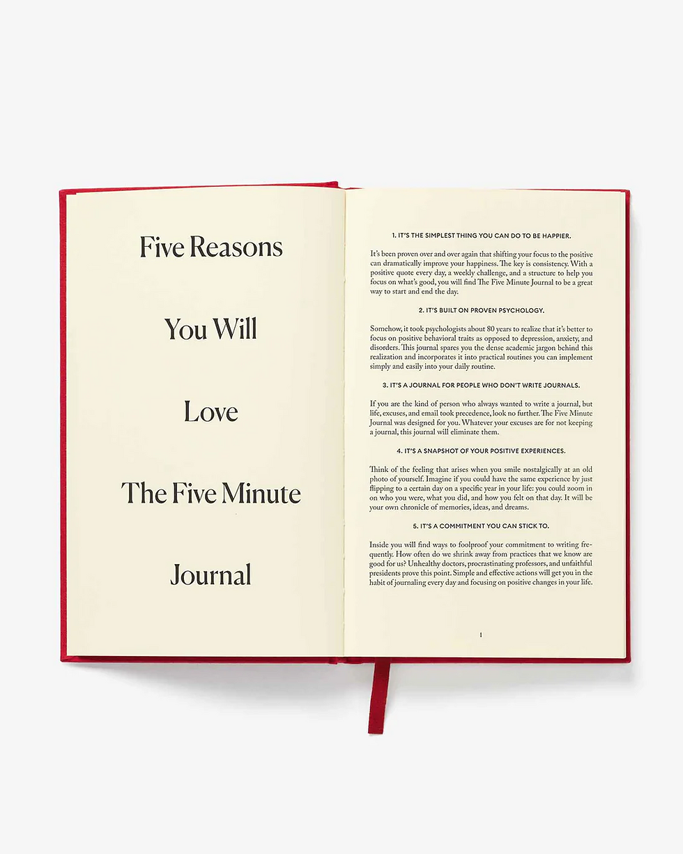 Thumbnail: inside pages of  the limited edition bright red coloured five minute journal for the lunar new year