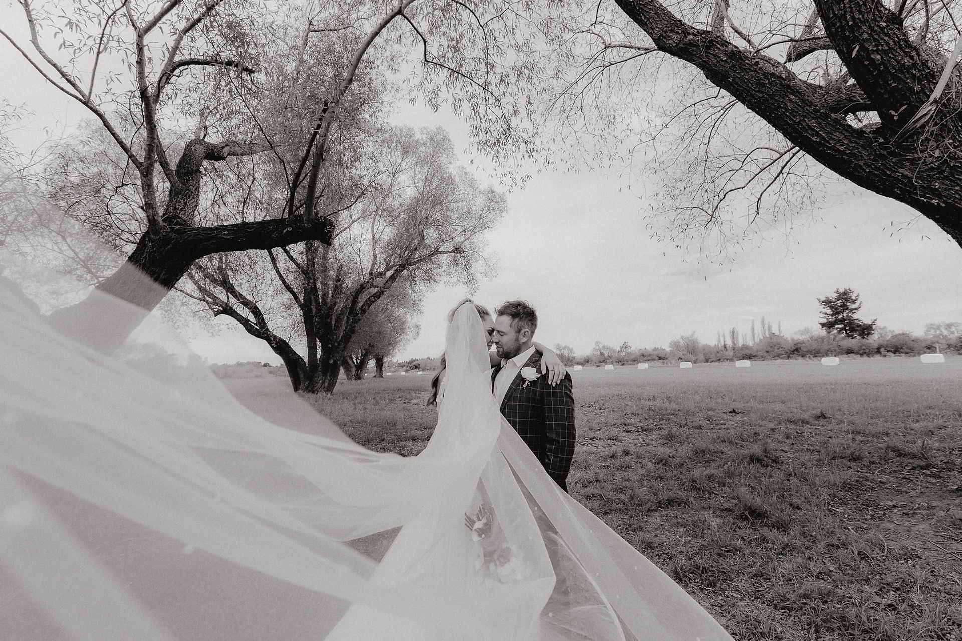 Bride and groom portraits before their Canterbury wedding