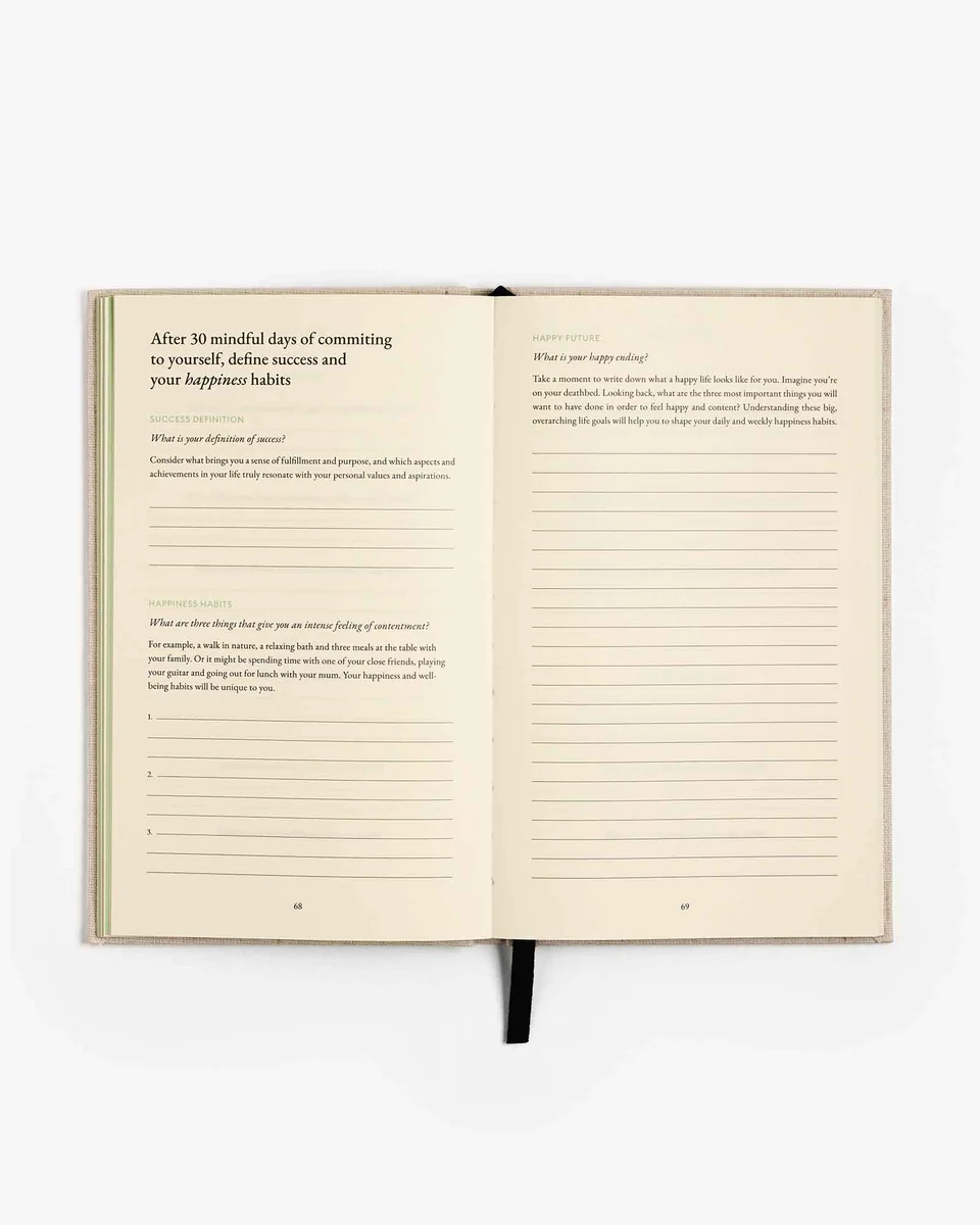 Thumbnail: inside pages of  the Green cover of The three question journal