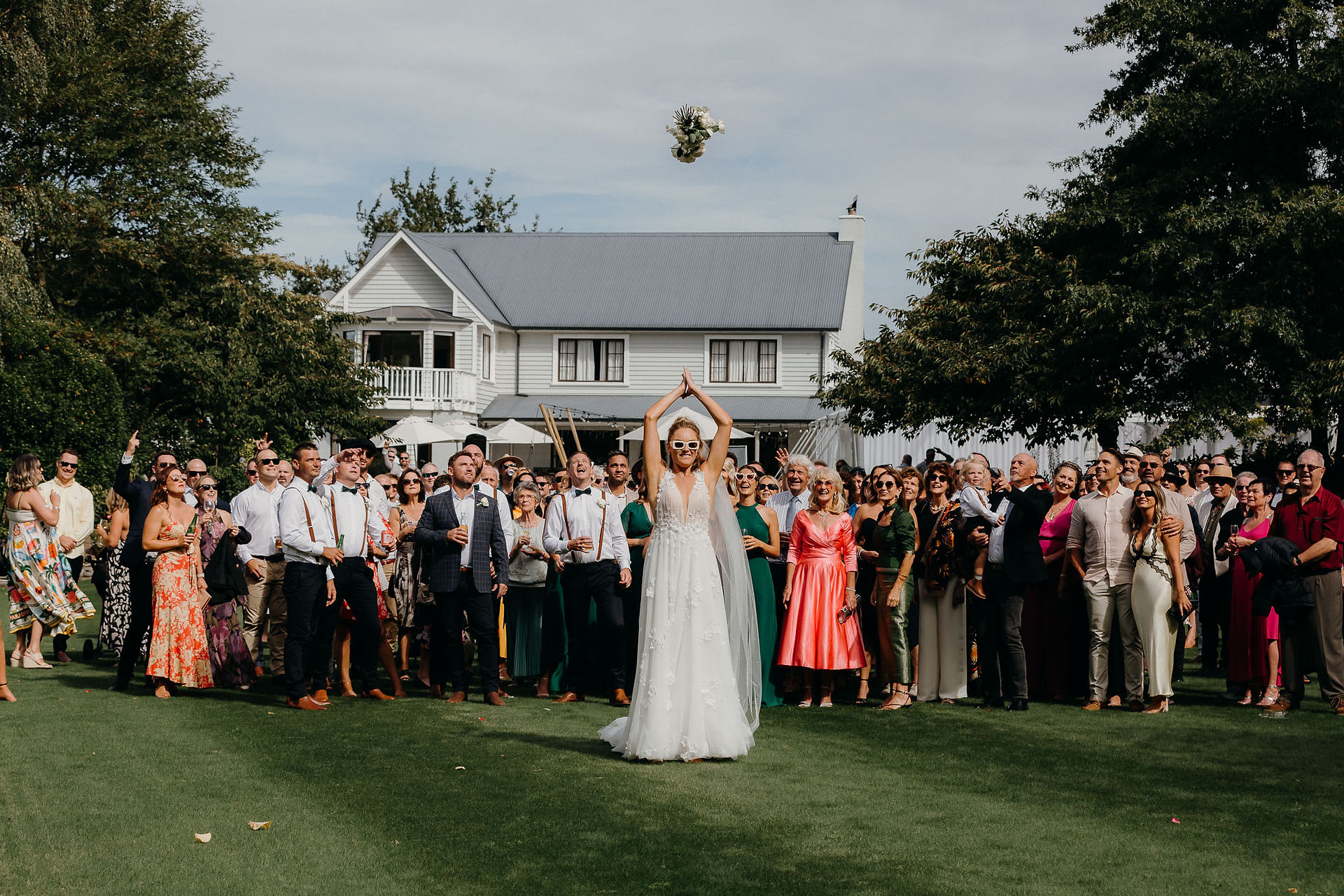 Wedding guests enjoying cocktails and canapés at a Canterbury wedding