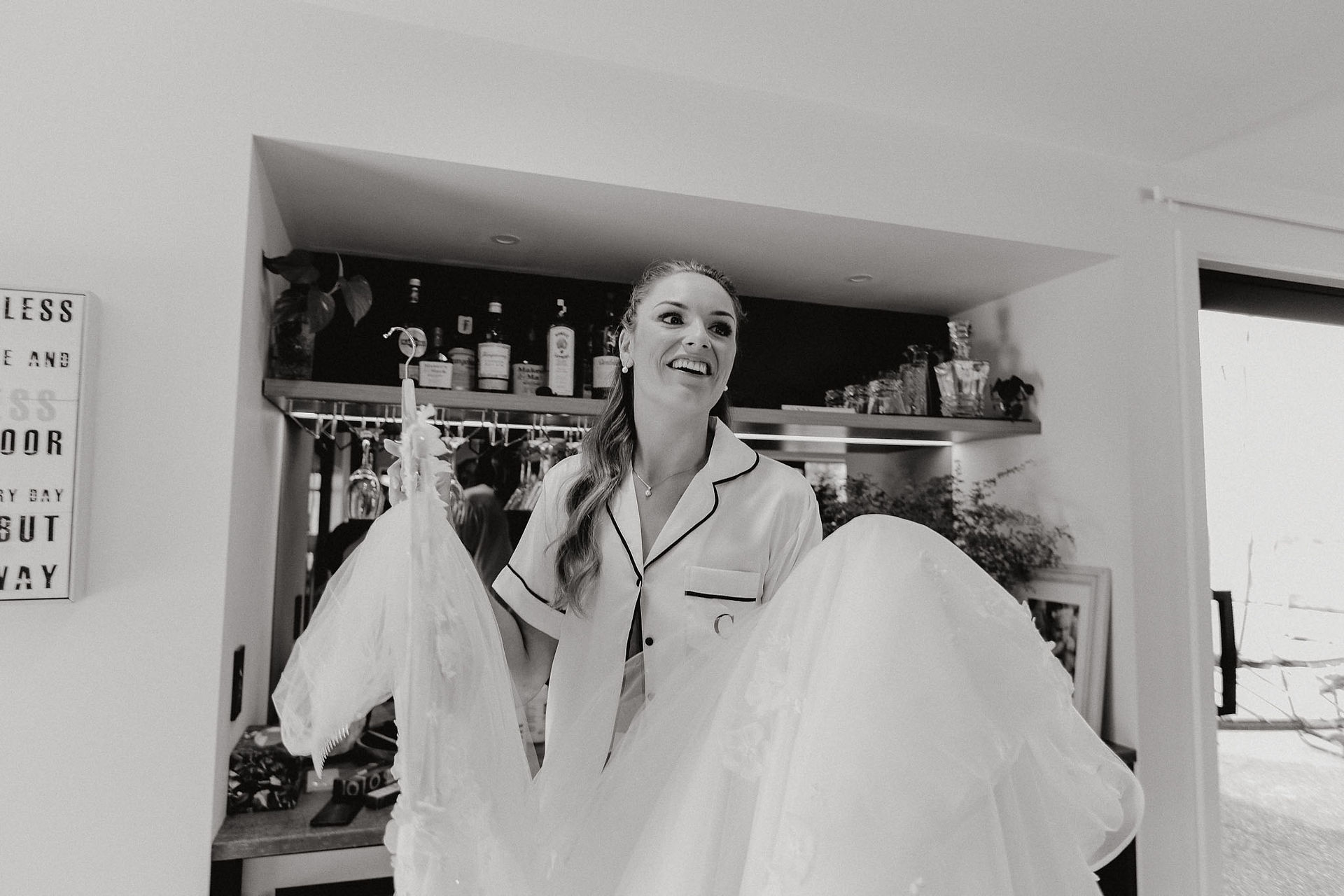 Bride and bridesmaids getting ready on the morning of a Canterbury wedding