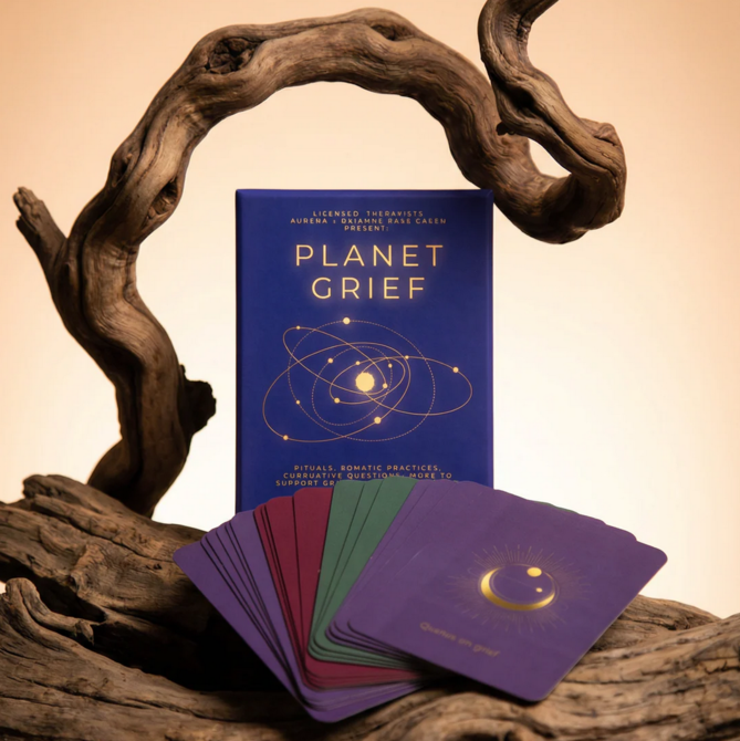 Planet Grief Card Deck with grief ritual, somatic practice and reflective support cards
