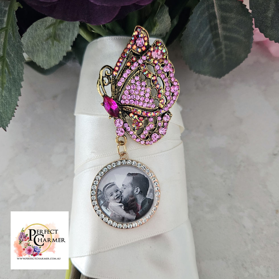 Thumbnail: Butterfly Brooch with Rhinestone Charm