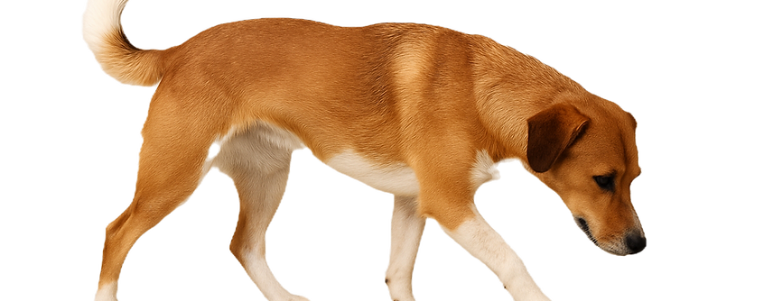dog helping user fill form