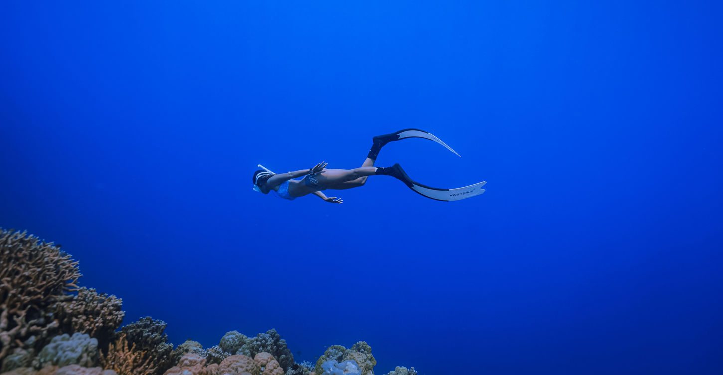 Freediver training with Ocean BX in Pujada Bay, Mati