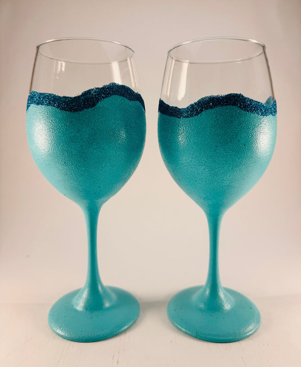 Light Blue with Teal Glitter