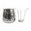 Miniature : Brûle encens photophore en métal argenté avec grille et bougie, Ø 10 cm.
