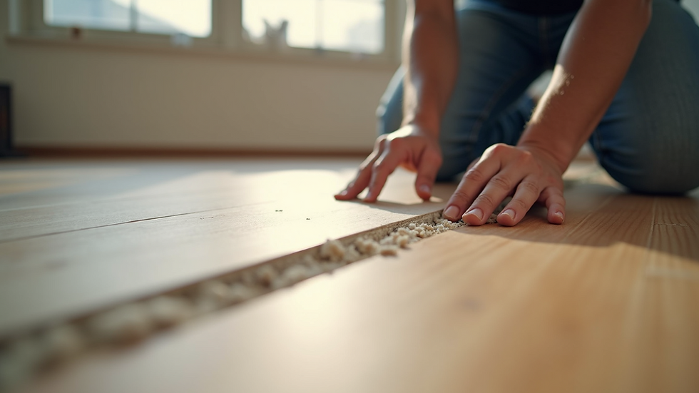 Close-up view of high-quality flooring being installed