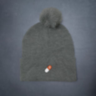 Embroidered Bitcoin Orange Pill | Pom-Pom Knit Cap