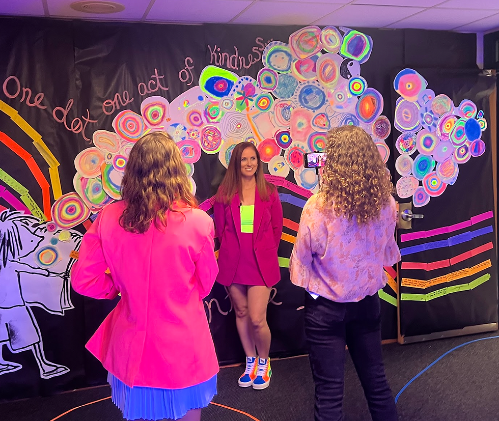 C.V. Star students in Danielle Michielini’s art class created an exhibit to recognize International Dot Day, which was featured on “Good Morning America” on Sept. 11.