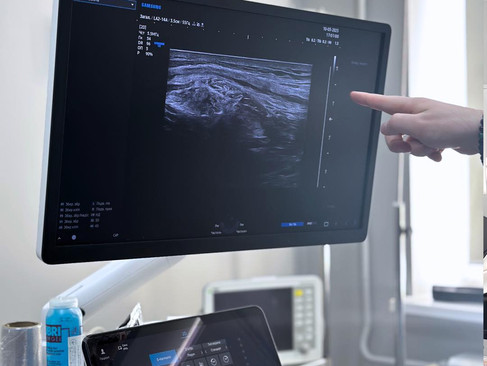 Ultrasound-guided regional anesthesia technique demonstration during pain syndrome treatment training for combat trauma