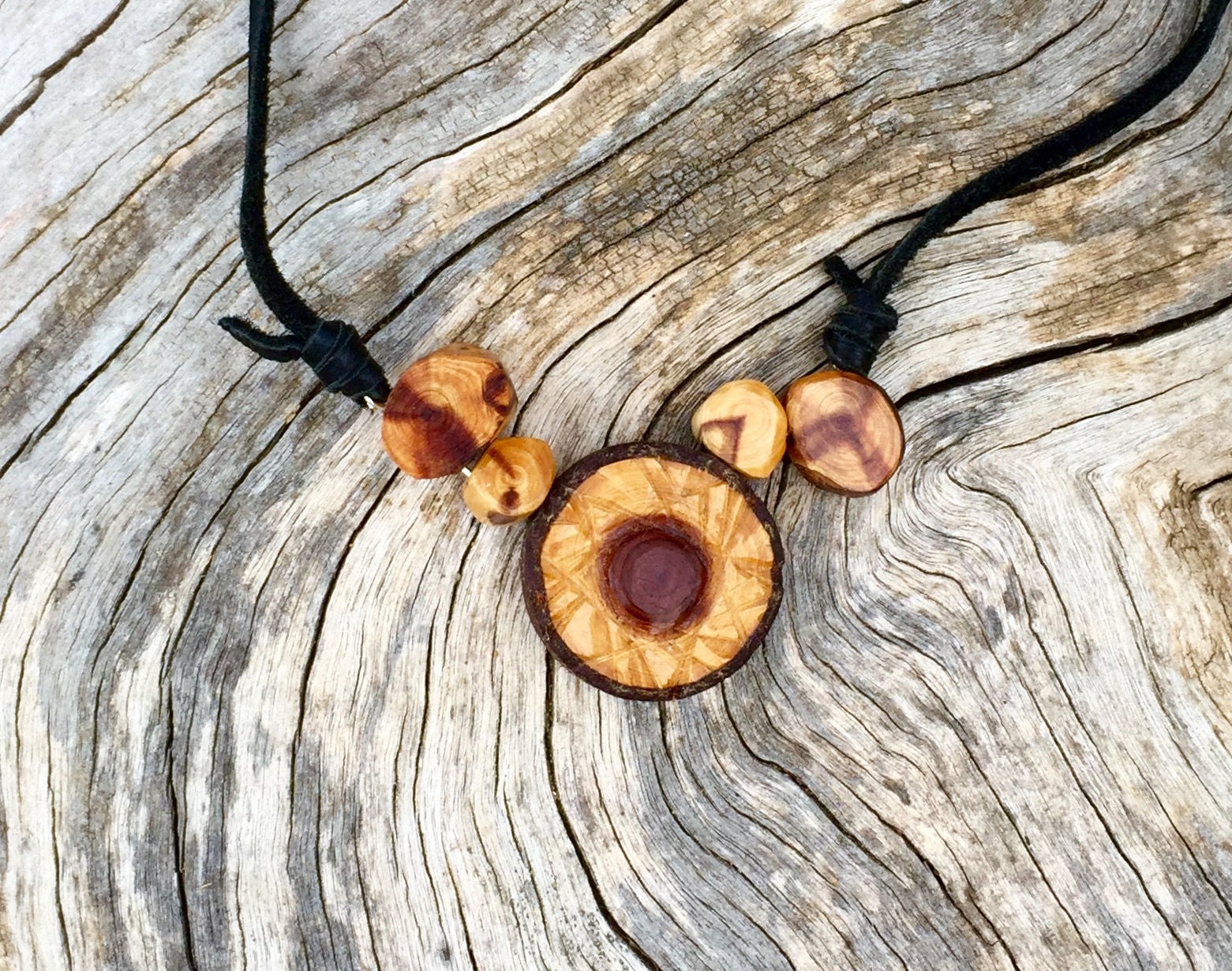 Primal cedar and maple pendant