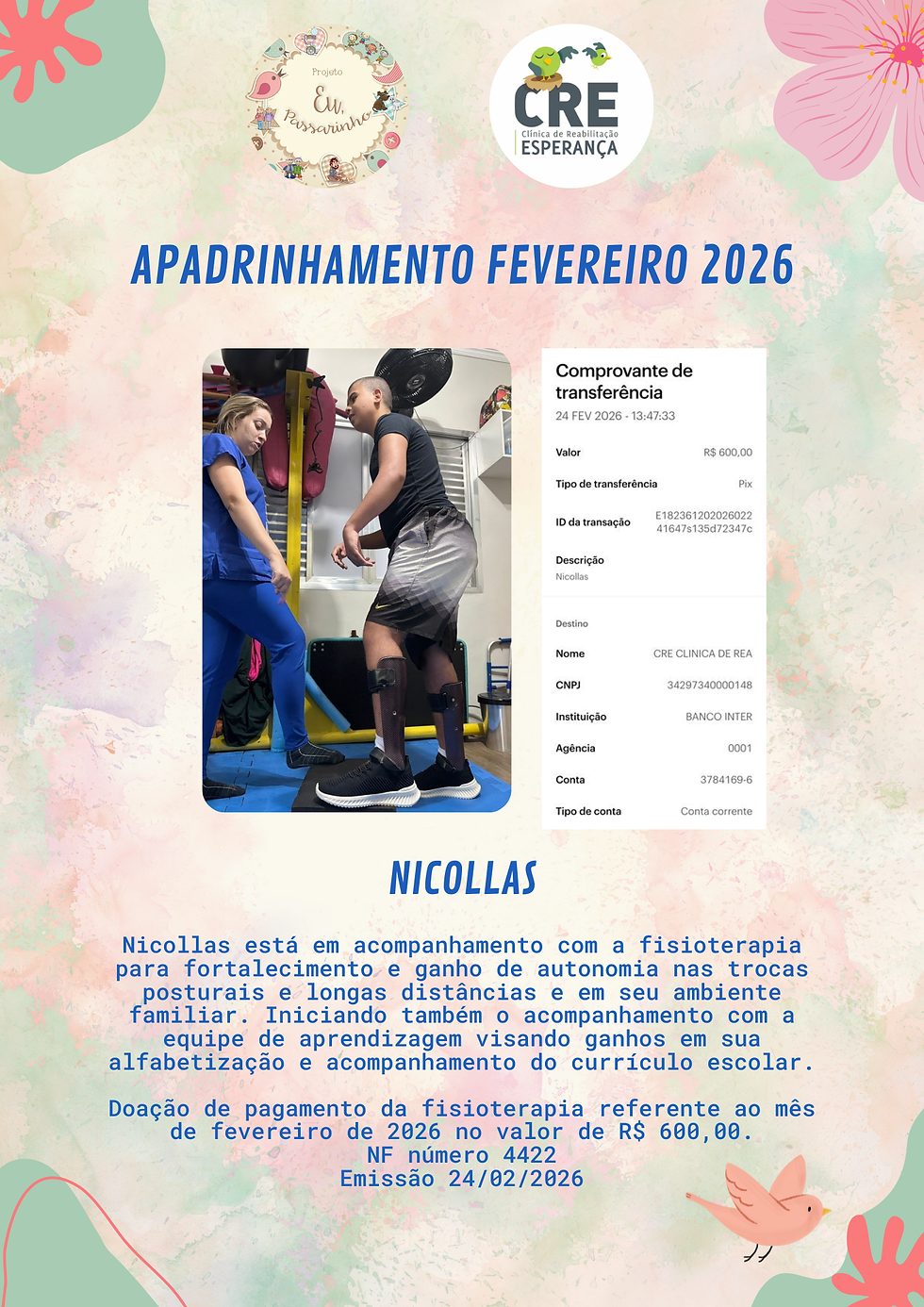 Projeto Eu Passarinho e Cresperança - Fevereiro 2026