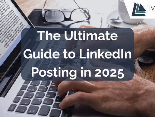 A person typing with text that reads: The Ultimate Guide to LinkedIn Posting in 2025