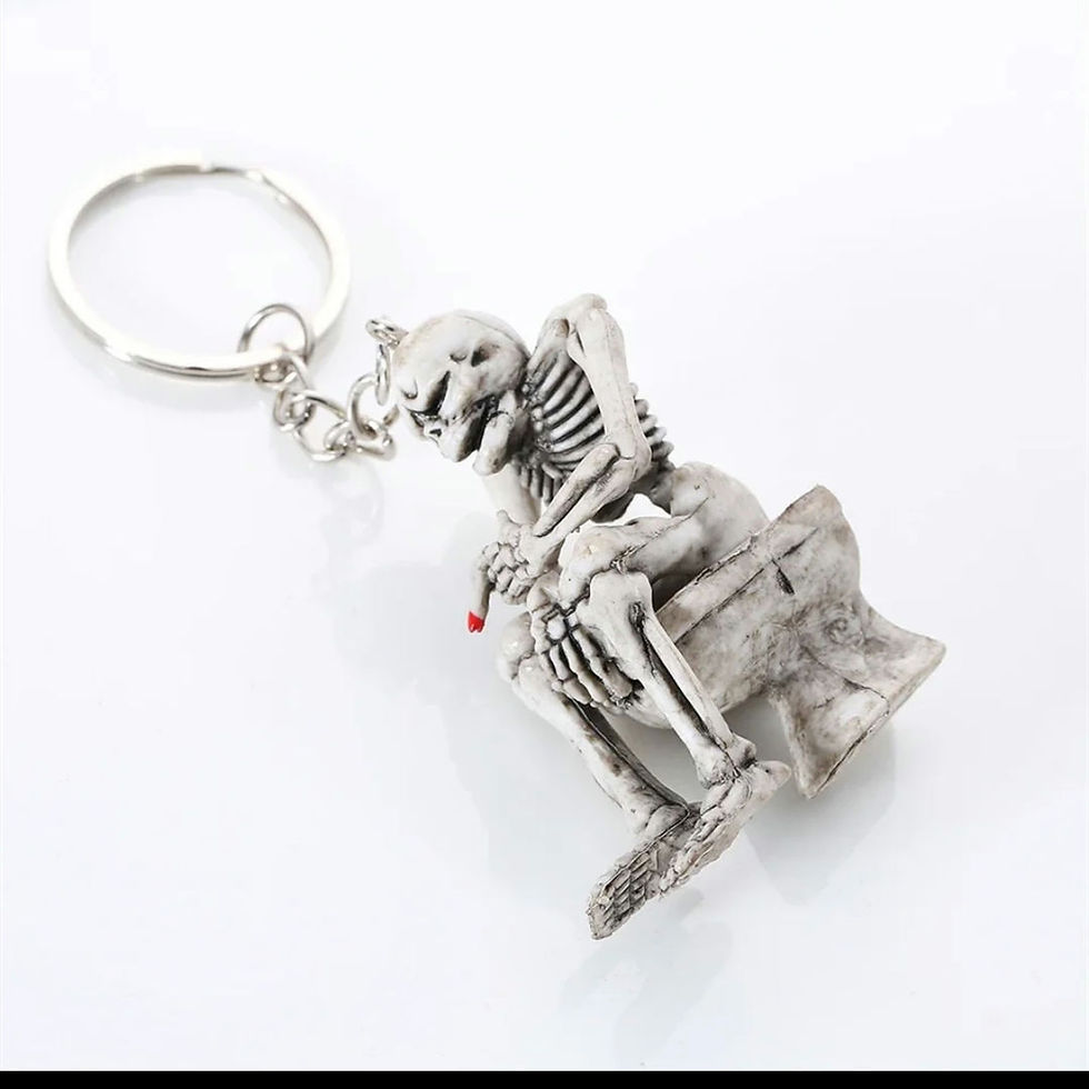 Thumbnail: Skeleton on toilet keychain 