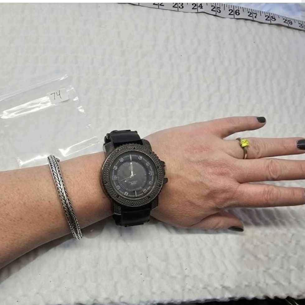 Thumbnail: Big Face Black Techno Pave Mens Watch