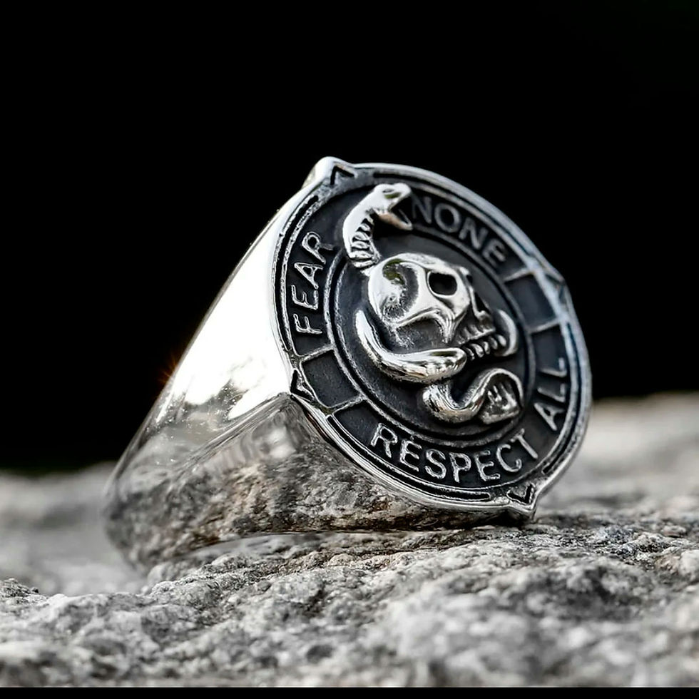 Thumbnail: Fear none respect all stainless steel ring 