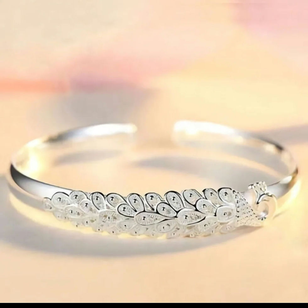 Thumbnail: Peacock sterling silver bracelet 