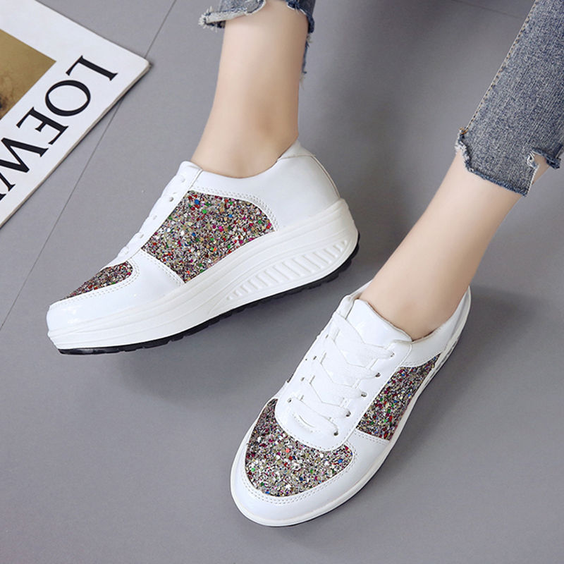 Miniatura: Bling Platform Sneakers for Women - Chunky Casual Shoes