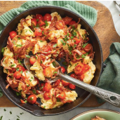 Arrabiata scramble with crispy salami