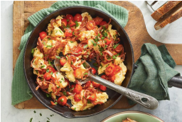 Arrabiata scramble with crispy salami