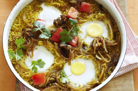 Indian Korma eggs biryani