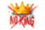 An X drawn through a crown with the text No King