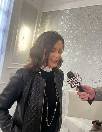 Gov. Whitmer fielding press questions on Monday.
