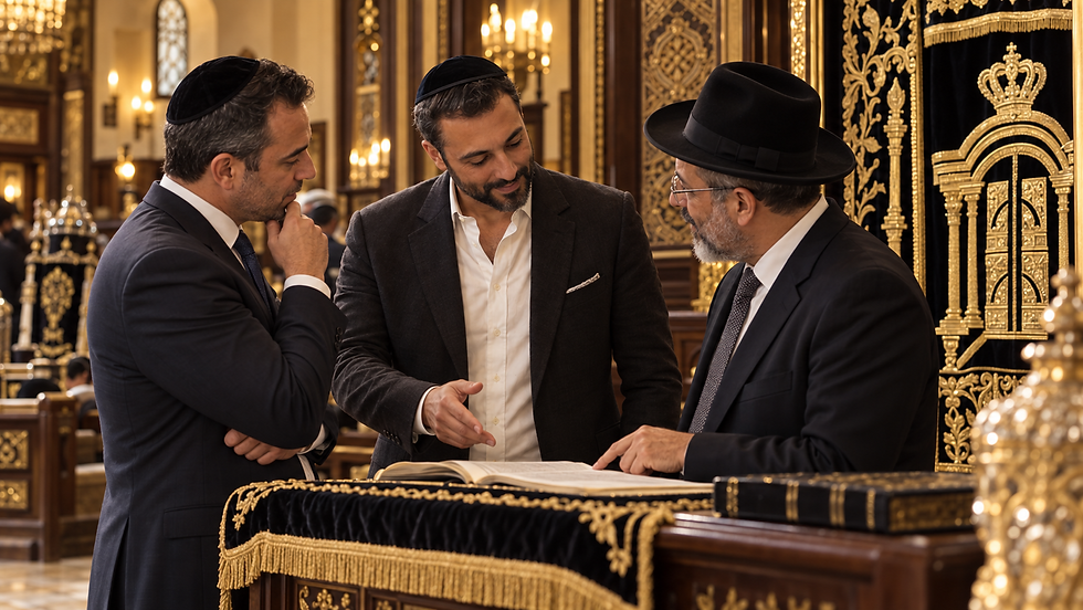 תקריב של ילד בר מצווה קורא מהחומש לצד פייטן רגוע