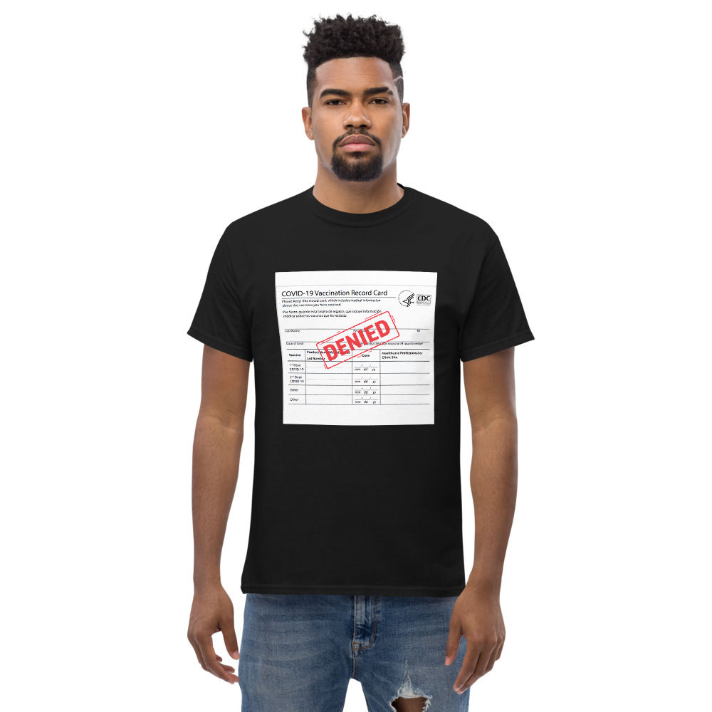 Covid Card Denied Men's Heavyweight Tee