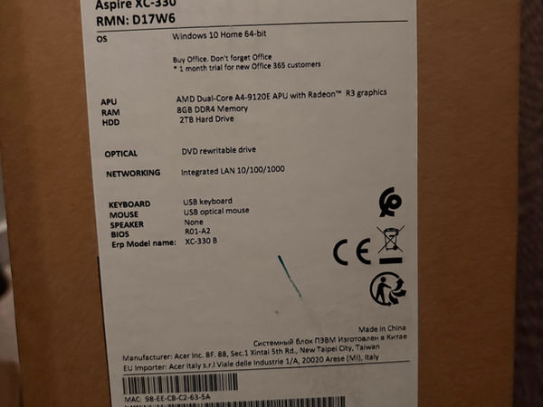 Unité centrale Acer Aspire XC-330