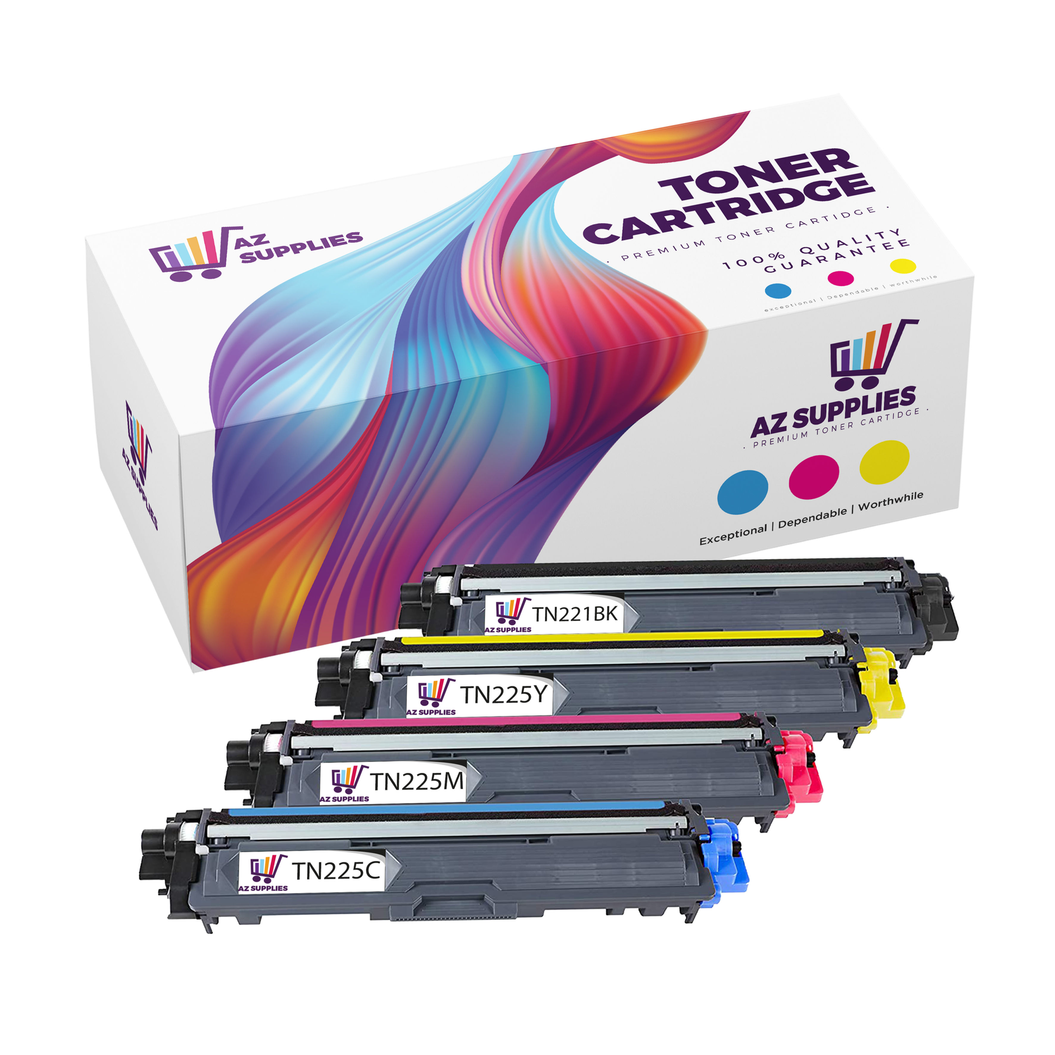 Brother Compatible TN221BK TN225C/M/Y Toner Cartridge Master Pack