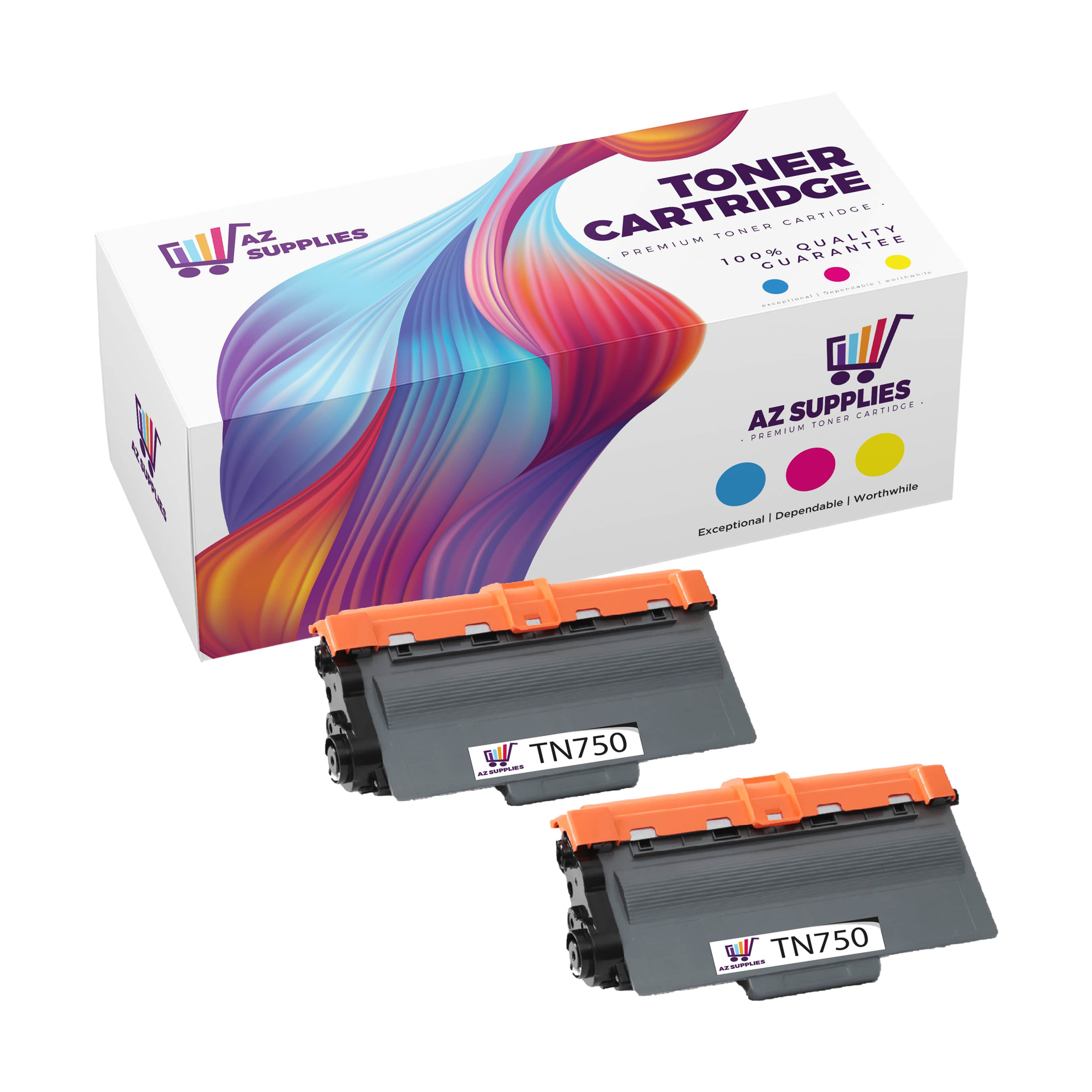 Brother Compatible TN750 Black Toner Cartridge Master Pack 2 Pack