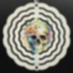 Thumbnail: Skull with flowers on while wind spinner