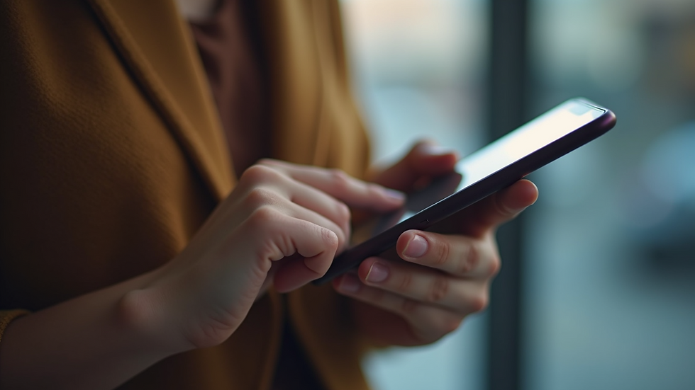 Close-up of a user interacting with a custom-designed mobile app interface