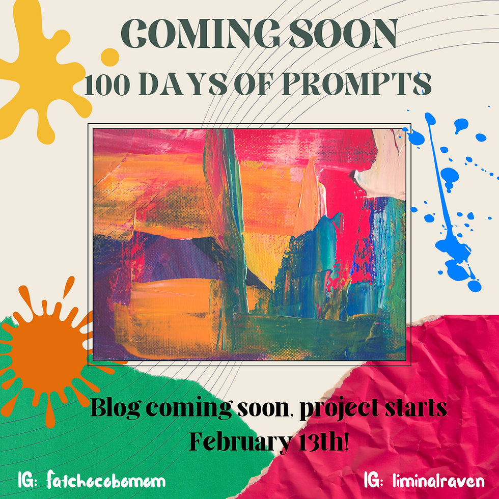 IG image that says Coming Soon, 100 days of Prompts