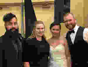 Leslie and Andrew after their awesome Winnipeg wedding