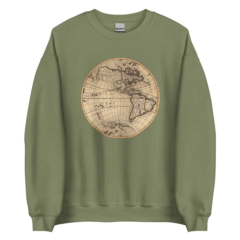 Thumbnail: Vintage Globe Graphic Unisex Crew Neck Sweatshirt