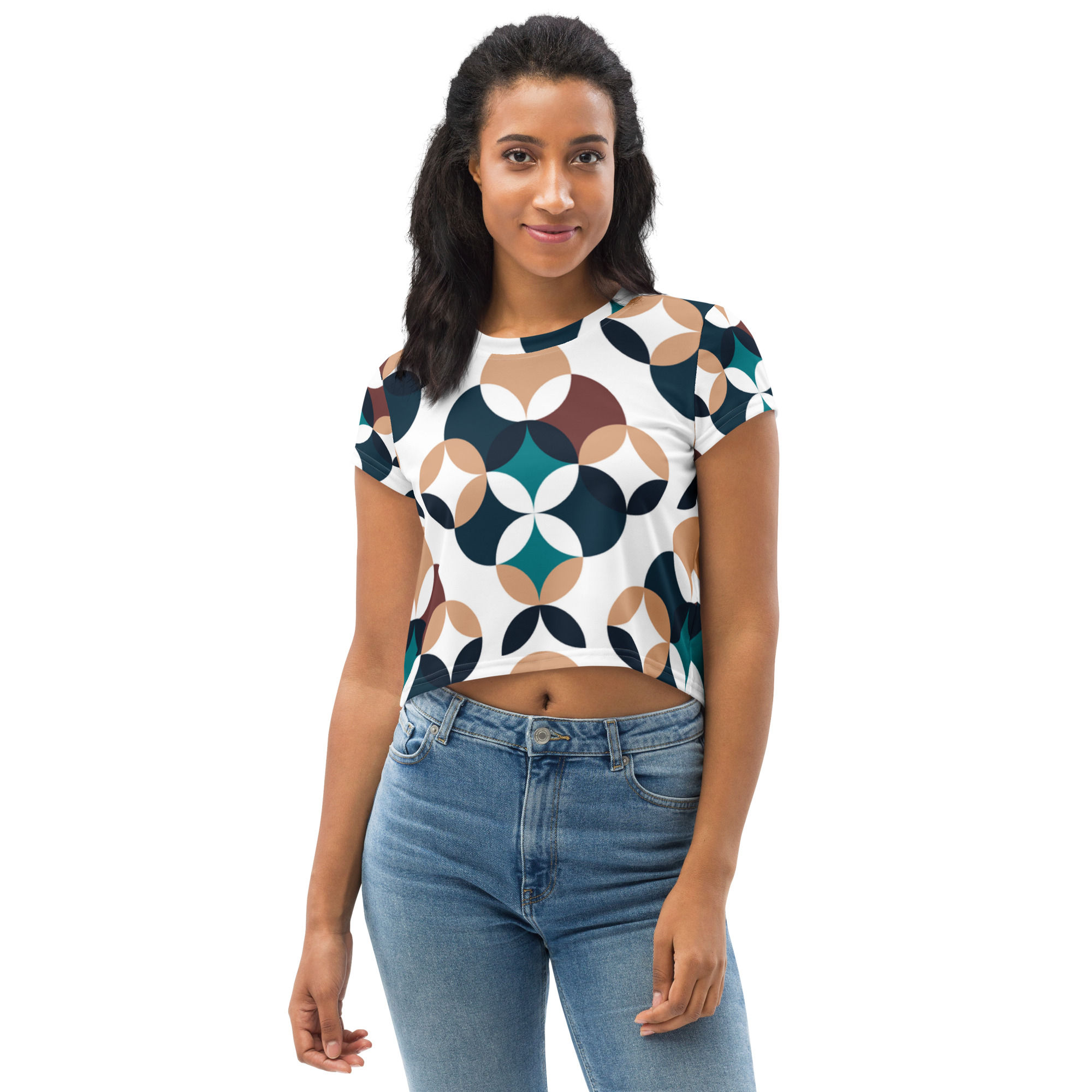 Women's Crop Tee Pattern Print Crop Top T-shirt