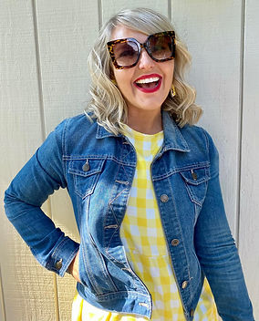 Susan smiling in red lipstick