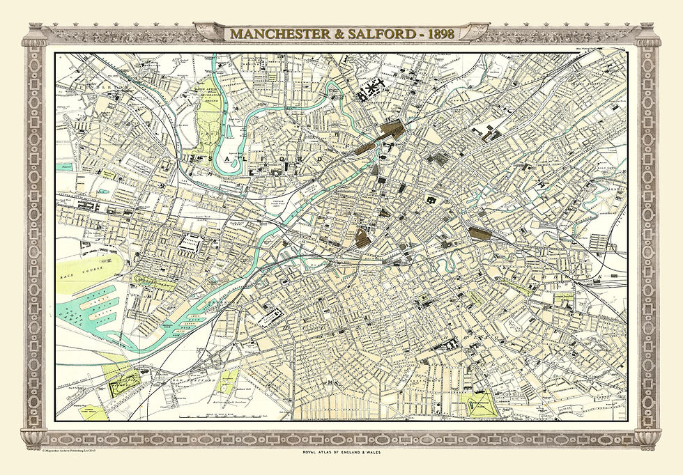 Manchester, Salford, Royal Atlas, Map, Historic