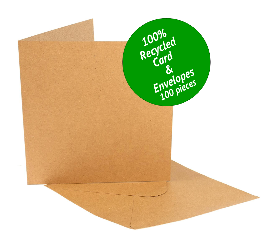 Kraft Cards 6x6" Pack of 50 cards with envelopes