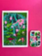 Miniature : FINE ART - Nymphe en Vert et rose