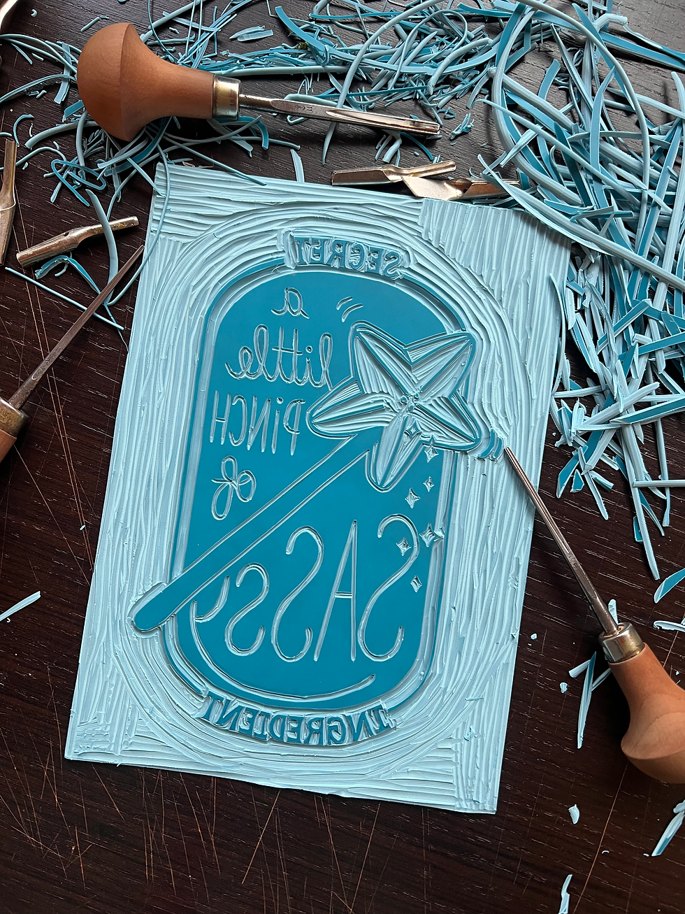 Miniature : Linogravure Secret Ingredient A5